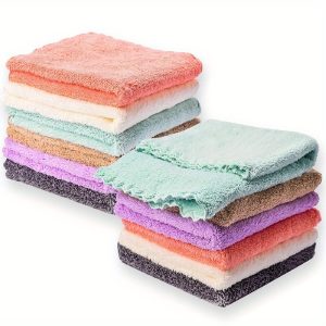 20pcs, Ultra-Soft Coral Fleece Microfiber Towels, Super Absorbent, Bath Towel, Face Towel, Drying Towel, Cleaning Towel, Cleaning Supplies, Cleaning Tool