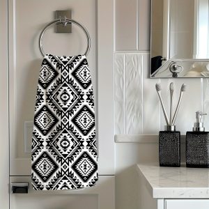 2pcs Luxurious Bohemian Modern Hand Towels - Super Soft & Absorbent, Quick-Drying, Eye-Catching Geometric Patterns for Kitchen Decor, Ethnic Style Holiday Accent, Premium Cleaning Set 14.4x28.3 Inches