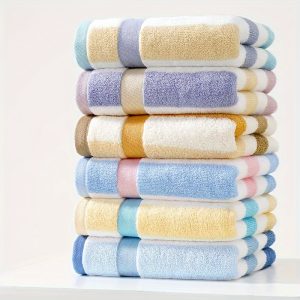 6pcs Ultra-Soft Cotton Towel Set - Striped, Super Absorbent & Quick-Dry for Bathroom Essentials