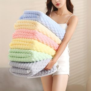 Super Absorbent Waffle Weave Bath Towels - Pack of 1, Microfiber, Quick-Dry Textured Towels, Soft Spa & Gym Towels, Durable for Daily Use, Unscented - No Electricity or Battery Needed