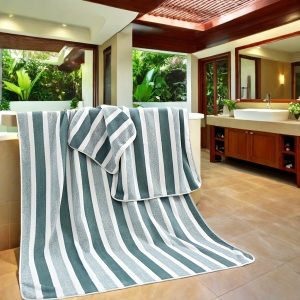 Set of 3 Themed Space Bath Towels - Quick Dry, Super Soft Plush Striped Bathroom Towels - Skin Friendly Bath Essentials Ideal Bathroom Supplies Highly Absorbent, Eco-Friendly, Gentle on Skin Absorbent and Quick Dry Bathroom Sheets for Spa, Gym, Trave