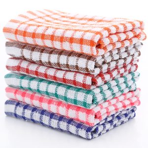 6 Pcs Cotton Kitchen Towel Absorbent Clean Dish Towels Kitchen Cleaning Supplies